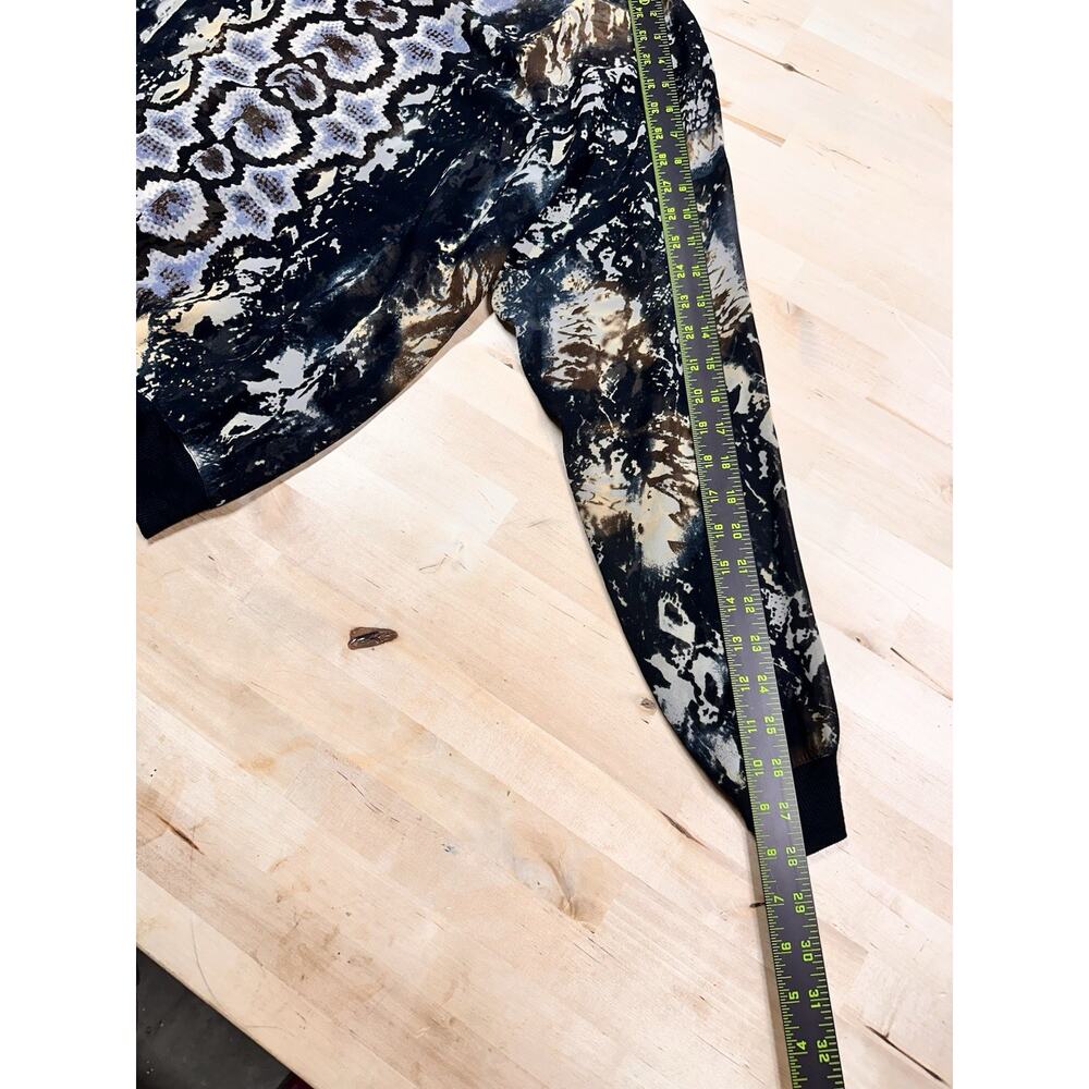 Cabi Python Retro Print Chiffon Blouse Size L - image 5